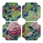 Green Chinoiserie Coasters | Set of Four