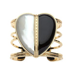 LOVE Split Carry Your Heart Cuff in Mother of Pearl and Black Agate