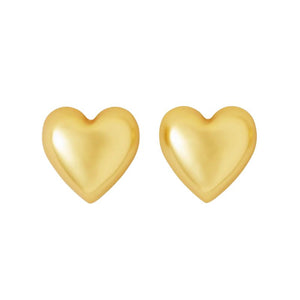 The Puffy Heart Gold Stud Earrings