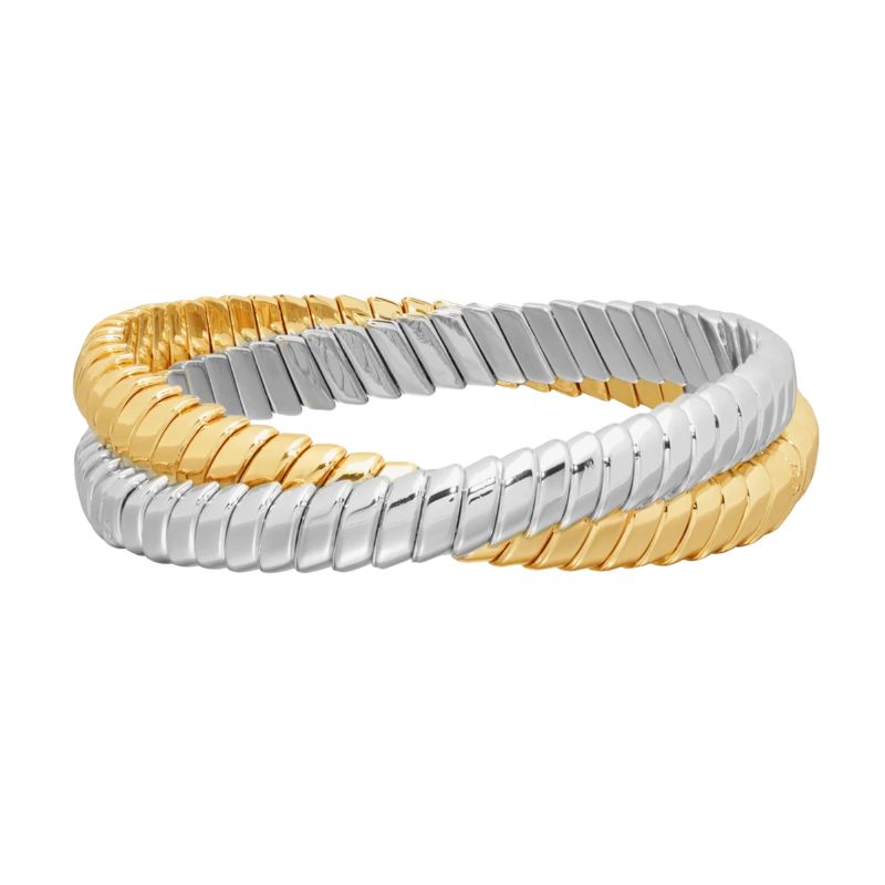 The Double Cobra Bracelet in Mixed Metals