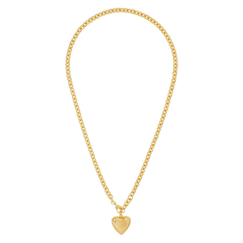 The Mini Puffy Heart Necklace in Gold