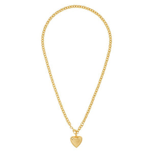 The Mini Puffy Heart Necklace in Gold