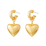 The Puffy Heart Gold Earrings