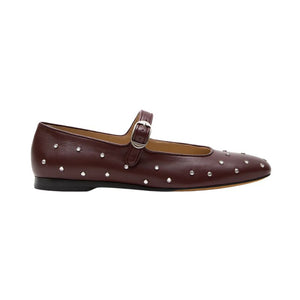 Crystal Stud Mary Jane in Oxblood