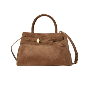 Suede Veronica Beard Dash Bag in Bark