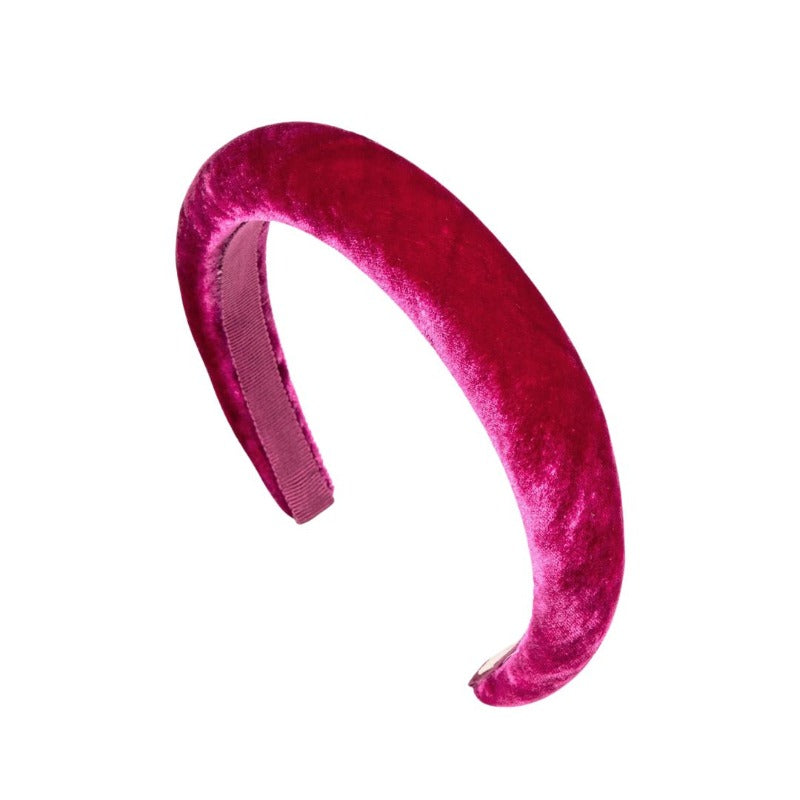 
            
                Load image into Gallery viewer, Kate Headband in Fuchsia Velvet
            
        