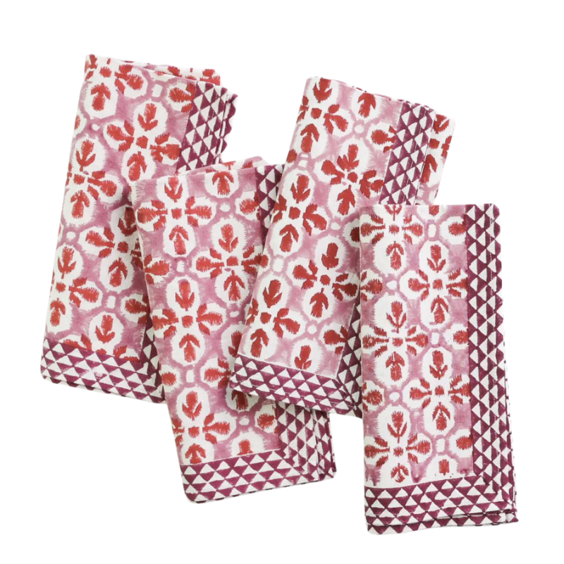 Fleur de Lis Rose Napkin | Set of 4