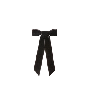 Velvet Bow Barrette in Black