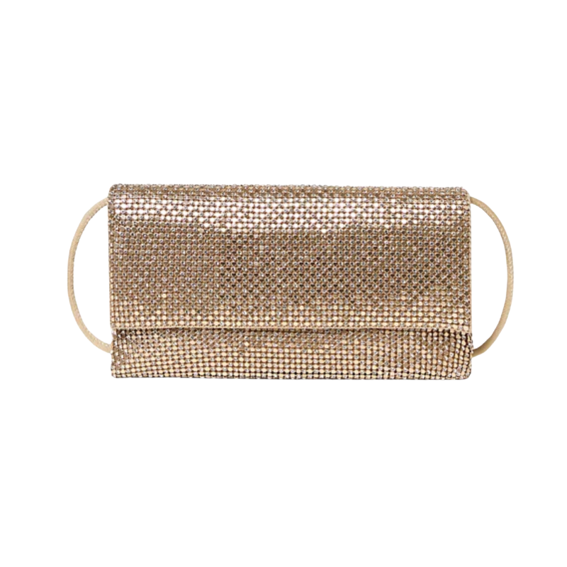 Charlee Flap Clutch in Gold