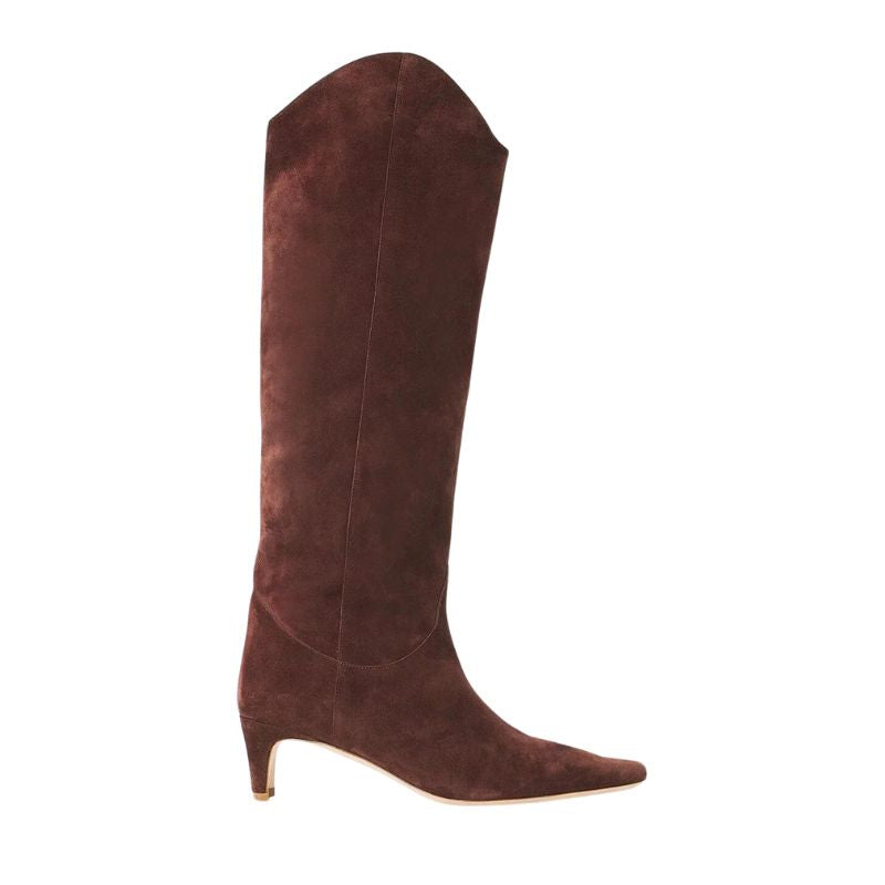 Western Wally Boot in Mahogany Suede