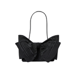 Valerie Black Moiré Bow Clutch