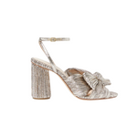 Camellia Champagne Pleated Bow Heel