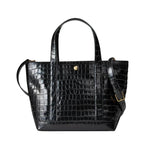 Croc-Embossed Veronica Beard Goody Grand Bag in Black