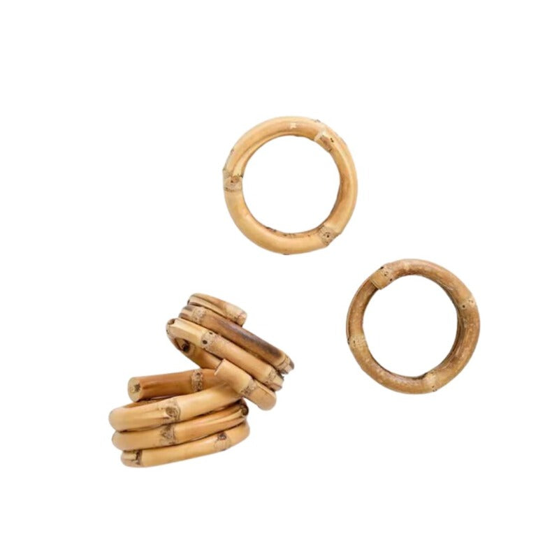 Wrapped Bamboo Napkin Rings (set of 4)