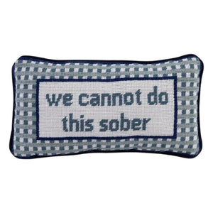 Sober Needlepoint Pillow