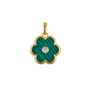 Petal Charm in Malachite