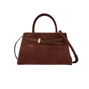 Suede Veronica Beard Dash Bag in Chestnut