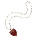 LOVE Carry Your Heart Necklace in Red Jasper