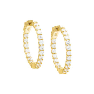 
            
                Load image into Gallery viewer, Eden CZ Thin Round Hoop Earring
            
        