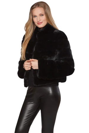 Cropped Rex Jacket in Black