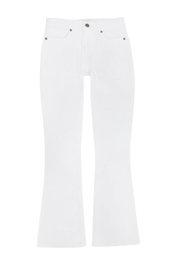 Flare Cropped 5-pocket White Jean