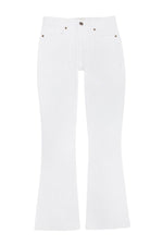 Flare Cropped 5-pocket White Jean