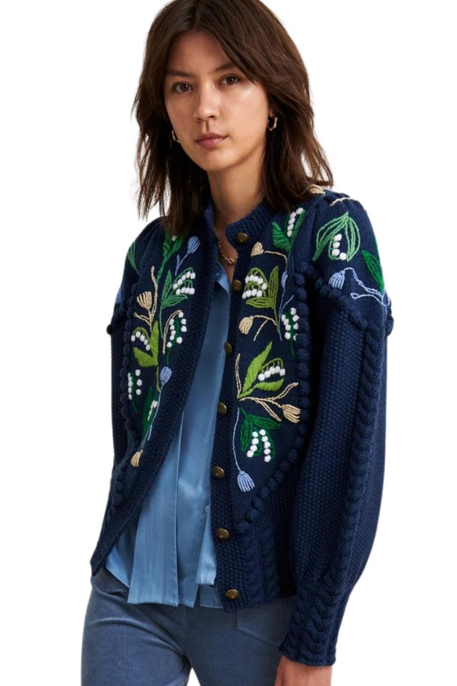 Holly Cardigan Navy Lilly of the Valley