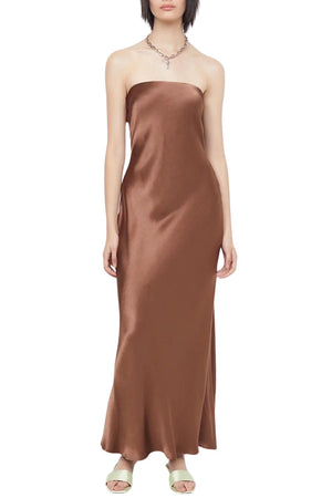 Moon Dance Strapless Dress in Chocolate