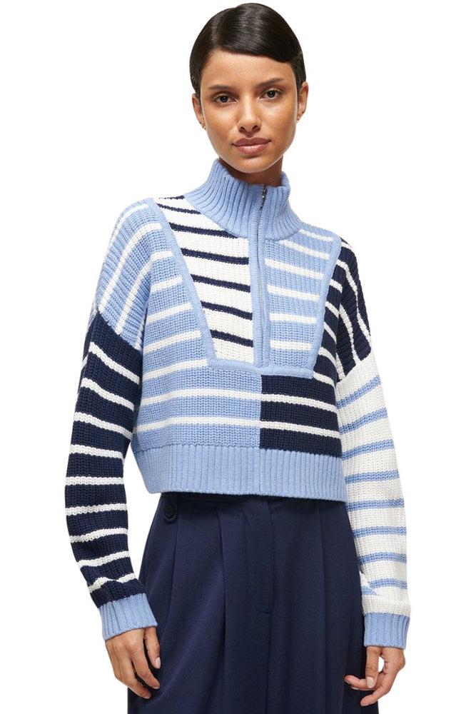 Cropped Hampton Sweater in Adriatic Stripe