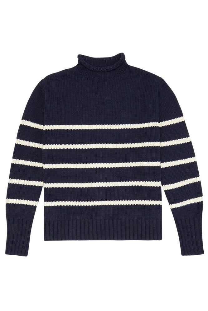 Stevie Sweater Navy/Cream Maritime Stripe Cotton Tape Yarn