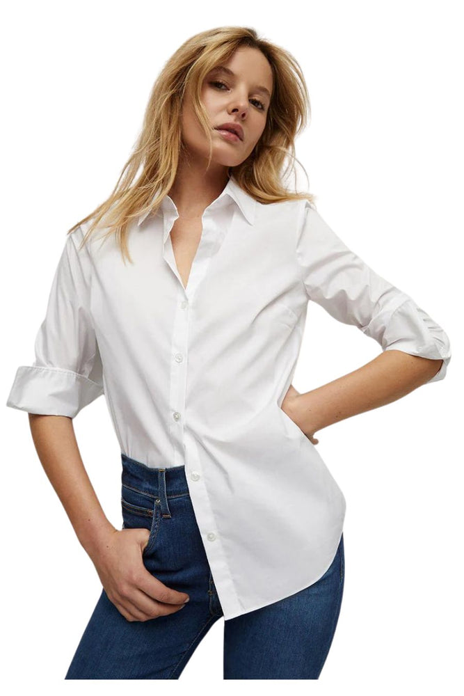 Amelia Button-Down Shirt in White