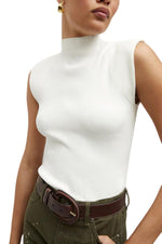 Cio Ribbed Top in Off-White
