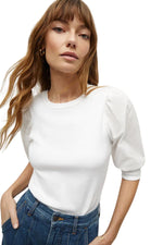 Coralee Crew Neck Top in White