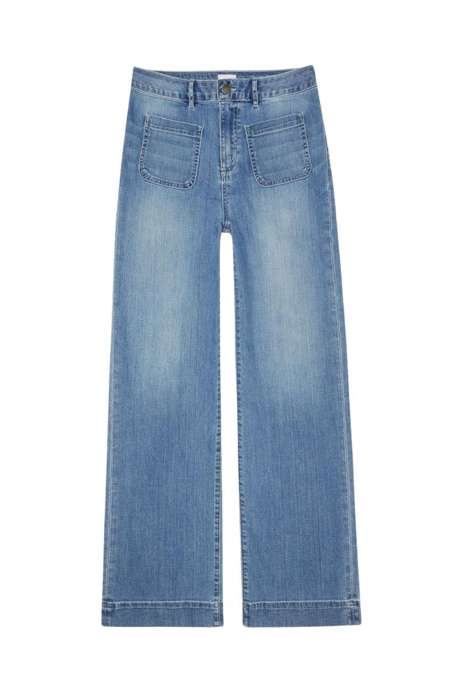 Column Patch Pocket Jean in 7-Year Indigo Stretch Denim