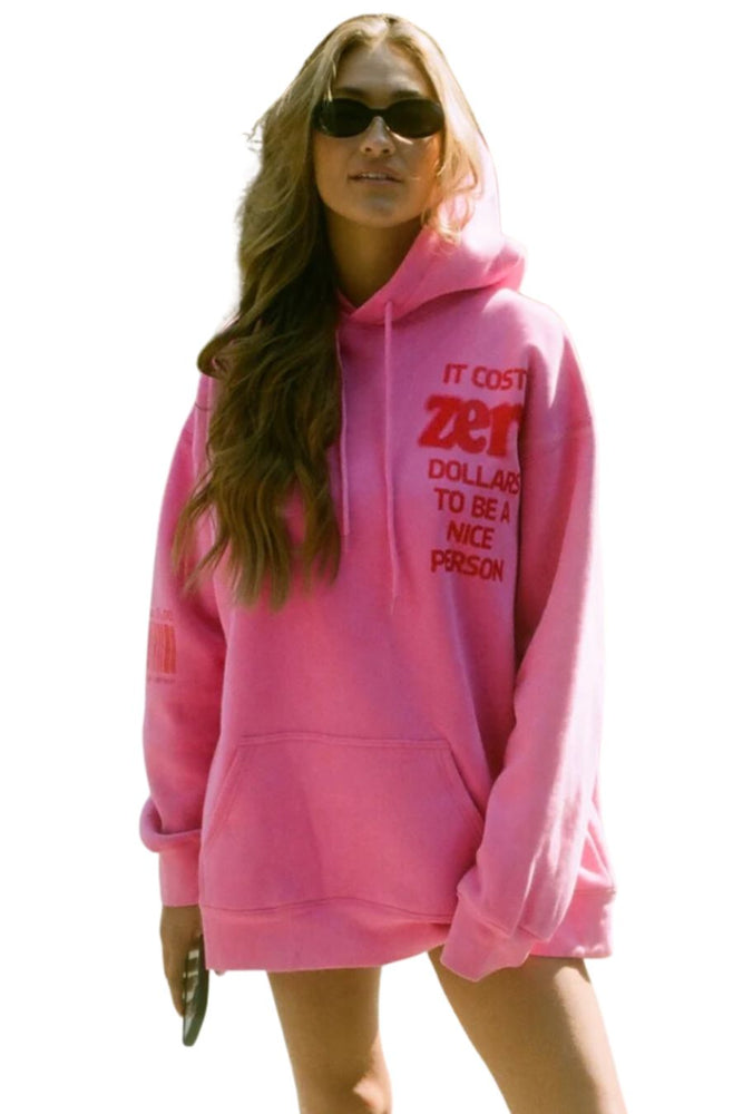 IT COSTS $0 to be a nice person Hoodie in Pink