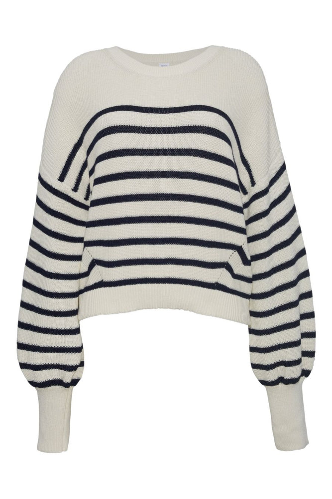 Layla Stripe Sweater in Ivory/Navy