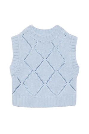 Tyree Diamond Pattern Vest in Whisper