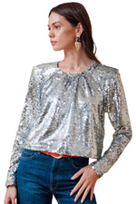 Silver Sequin Libby Top
