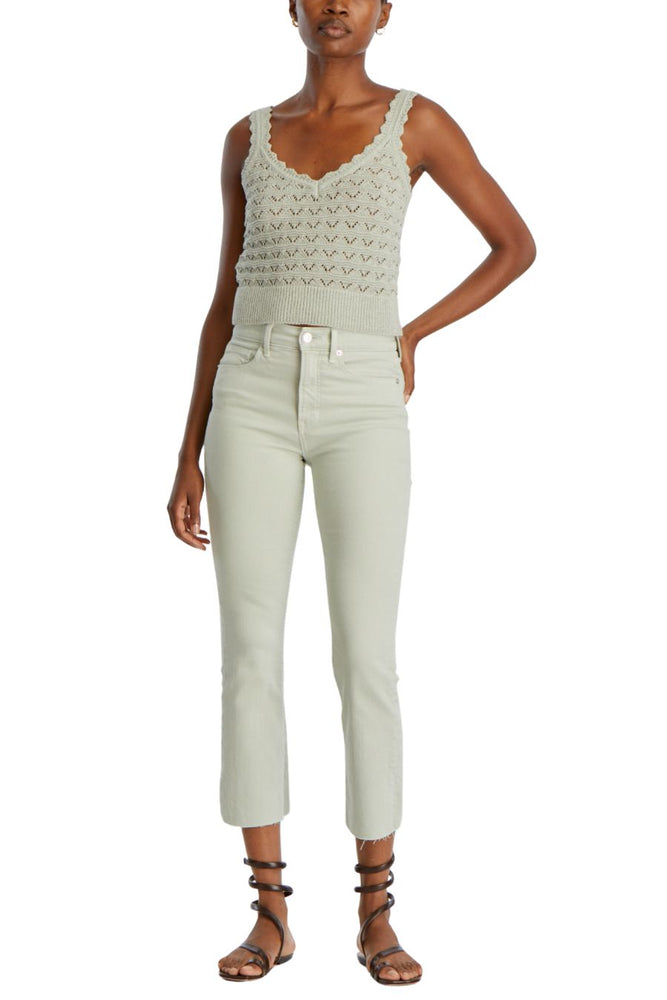 Carly Kick Flare Crop in Silver Sage