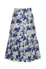 Georgica Skirt in Evening Blue Hanging Orchids