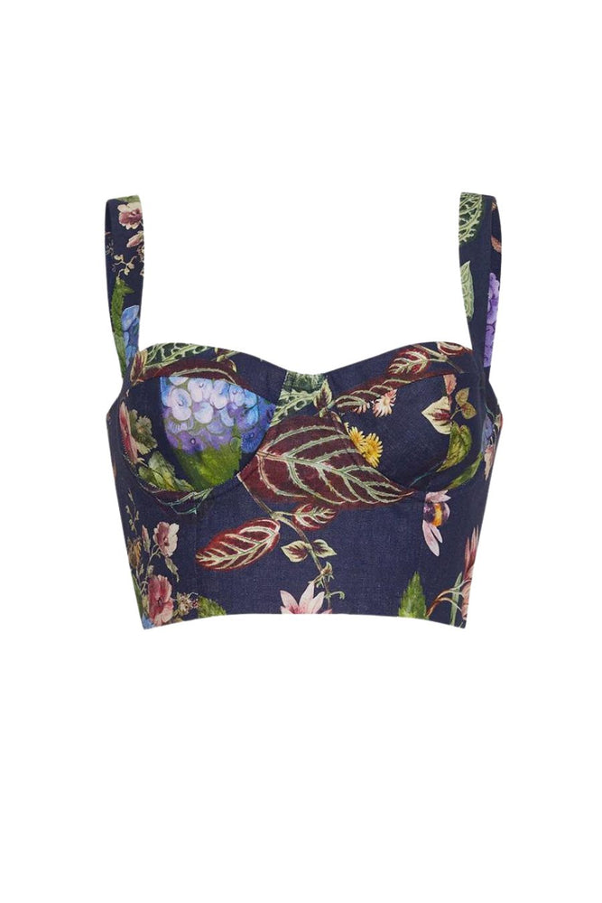 Claudine Top in Avery Floral Evening Blue