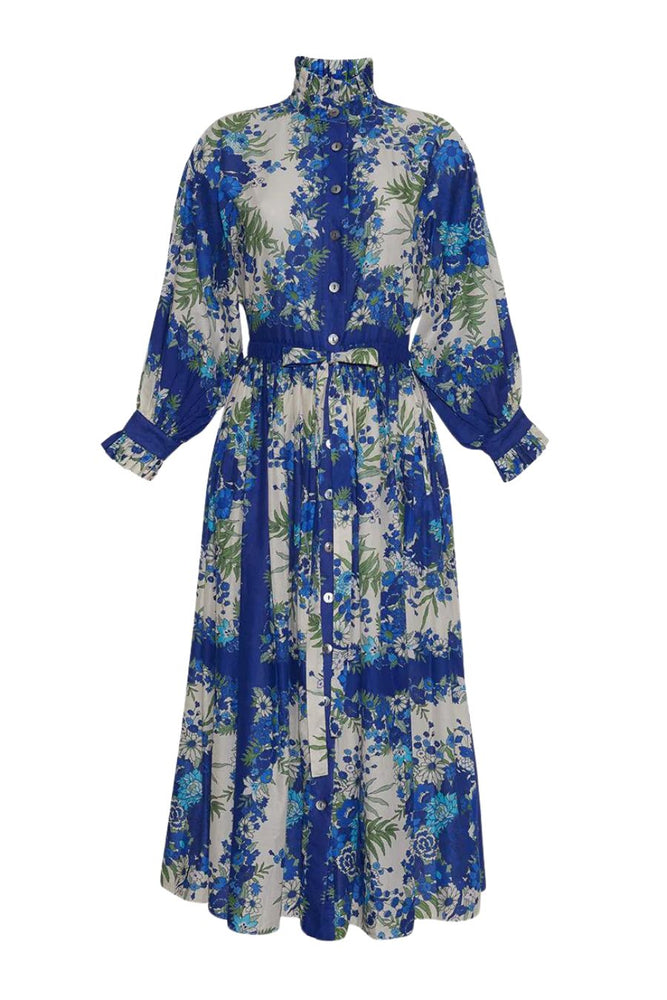 Beatrice Dress in Evening Blue Bombay
