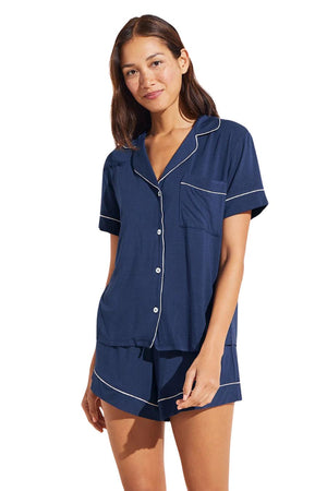 Gisele TENCEL™ Modal Relaxed Short PJ Set in Navy/Ivory