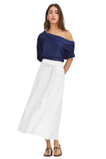 Hudson Skirt in White Linen