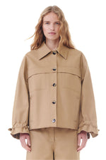 Brown Herringbone Canvas Jacket