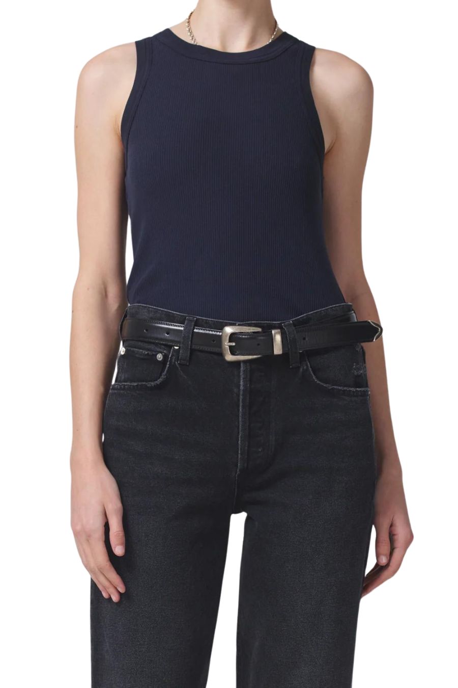 Isabel Rib Tank in Navy