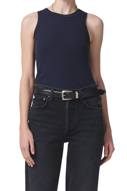 Isabel Rib Tank in Navy