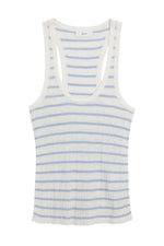 Iris Fine Cotton Knit Tank in Bright White/Rio