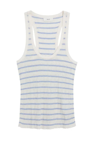 Iris Fine Cotton Knit Tank in Bright White/Rio