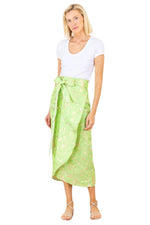 Lime Brocade Maxi Wrap Skirt